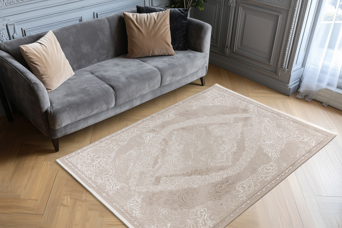 Elif Beige · Vloerkleed — sfeerfoto