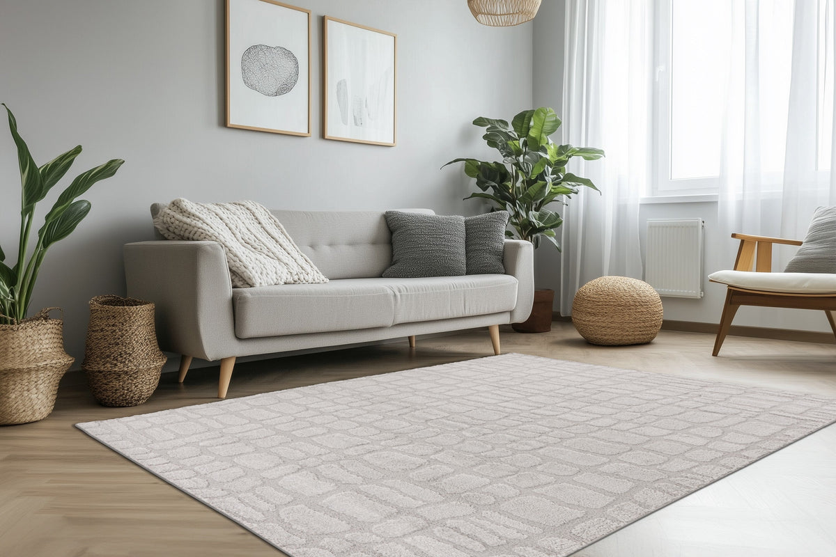 Lotus Zilver · Vloerkleed — sfeerfoto