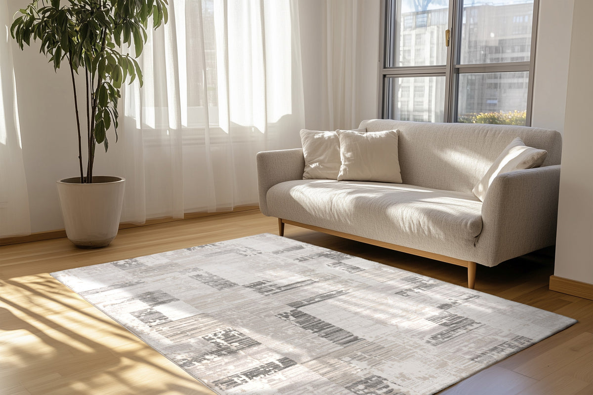 Lyon Zilver · Vloerkleed — sfeerfoto