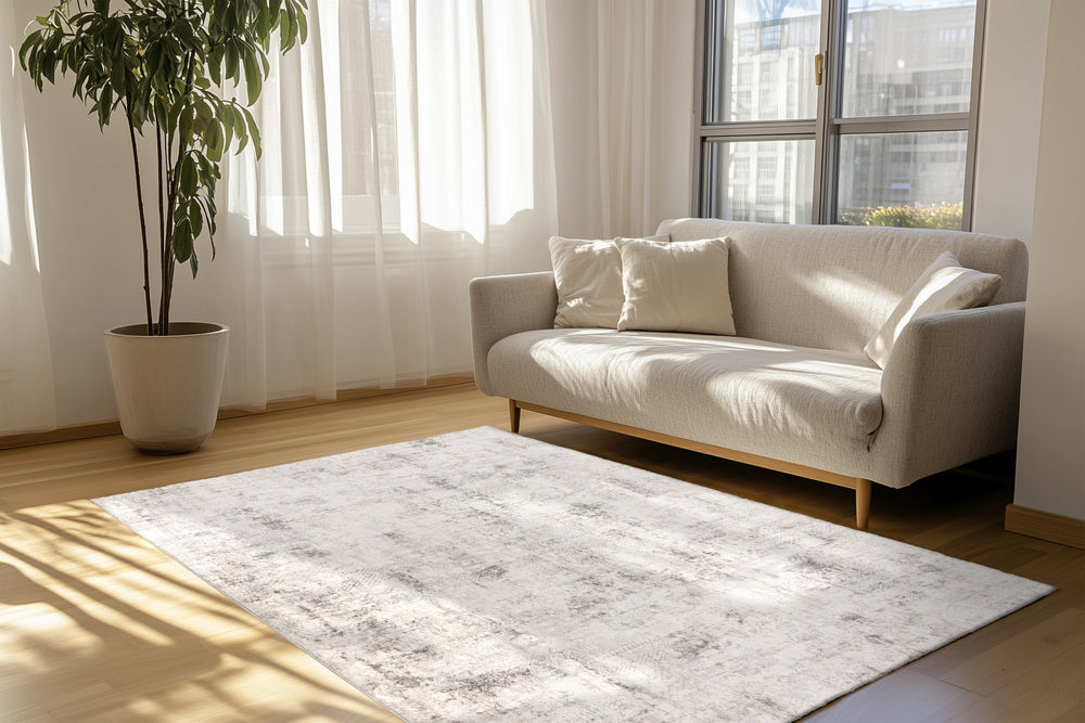 Lyon Zilver · Vloerkleed — sfeerfoto