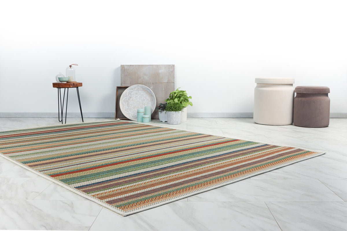 Capri 304 — Multicolor · Geweven vloerkleed — sfeerfoto