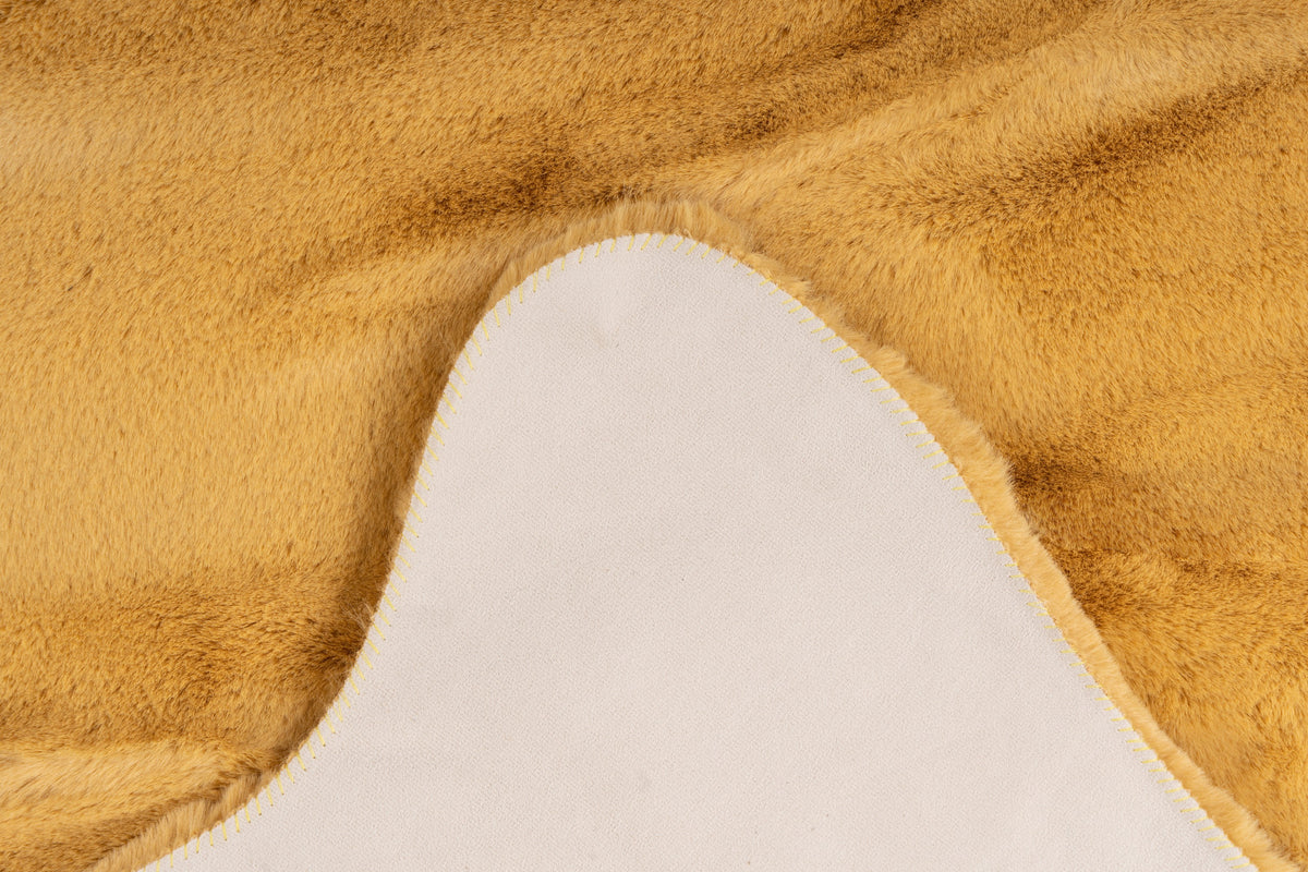 Cosy Goudgeel vloerkleed – materiaal-2
