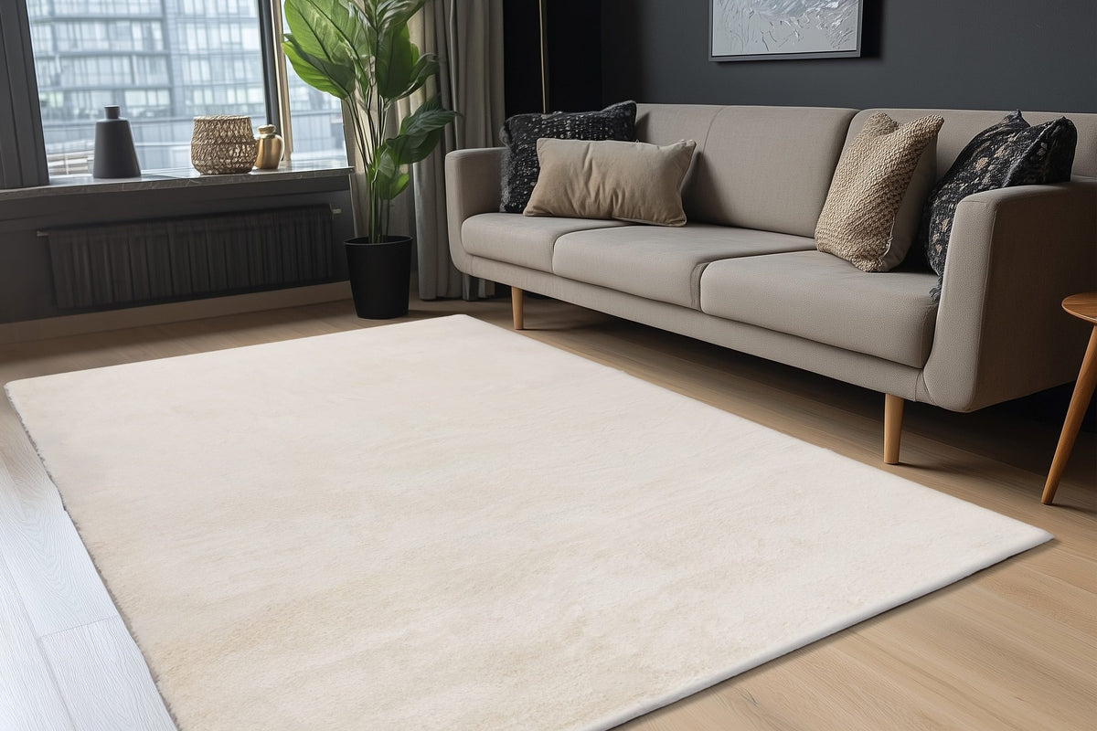 Emotion 500 — Wit · Hoogpolig vloerkleed — sfeerfoto