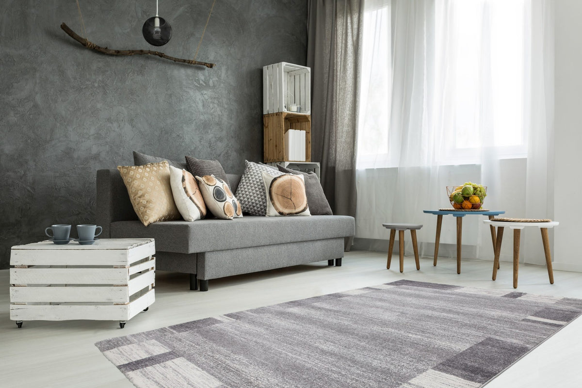 Feeling 500 — Zilver · Zachtpolig vloerkleed — sfeerfoto