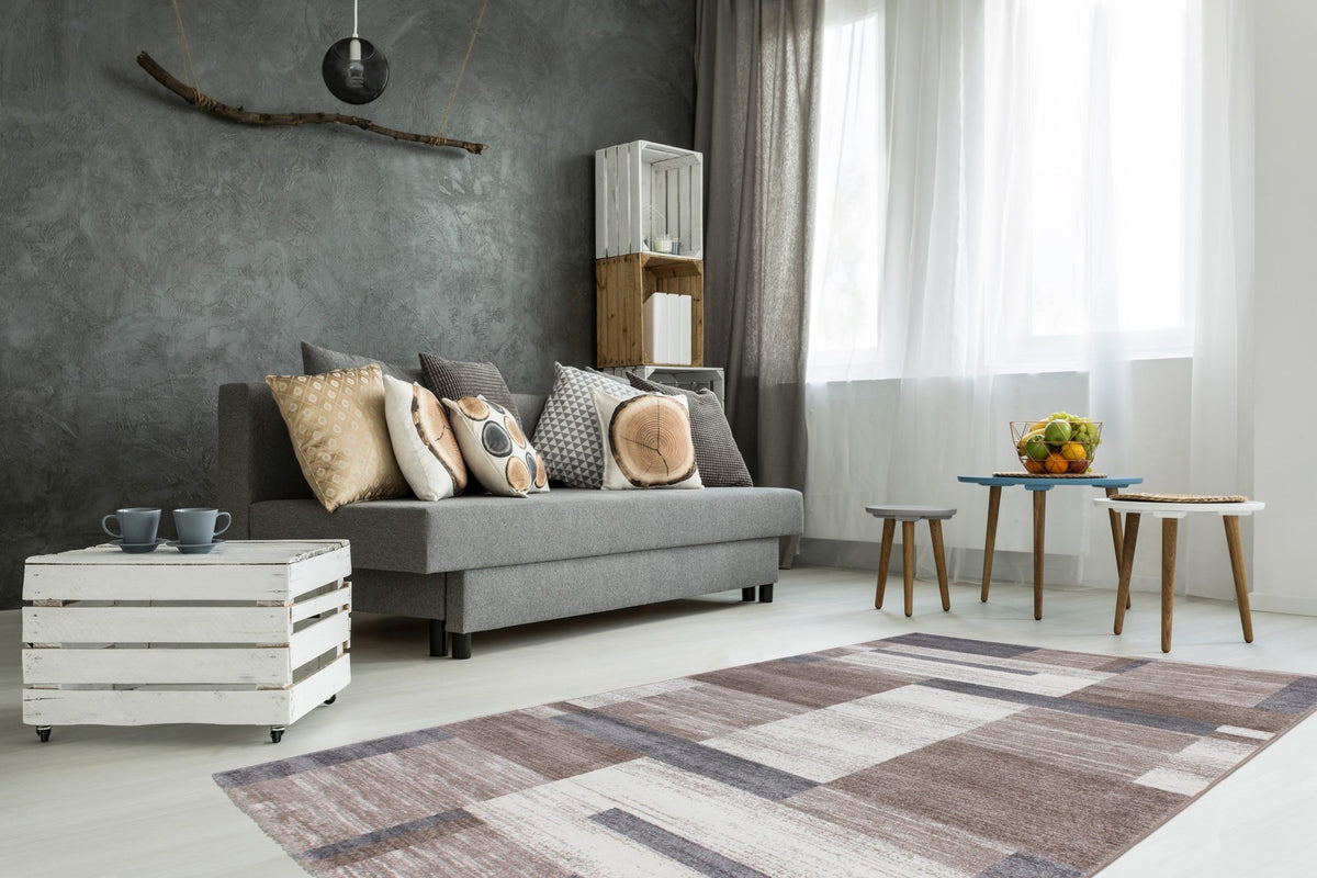 Feeling 501 — Beige-zilver · Zachtpolig vloerkleed — sfeerfoto