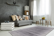 Feeling 502 — Zilver · Zachtpolig vloerkleed — sfeerfoto
