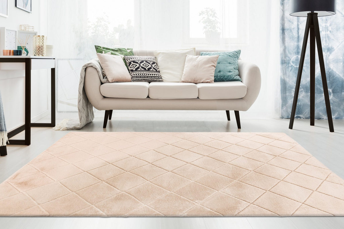 Impulse 600 — Beige · Hoogpolig vloerkleed — sfeerfoto