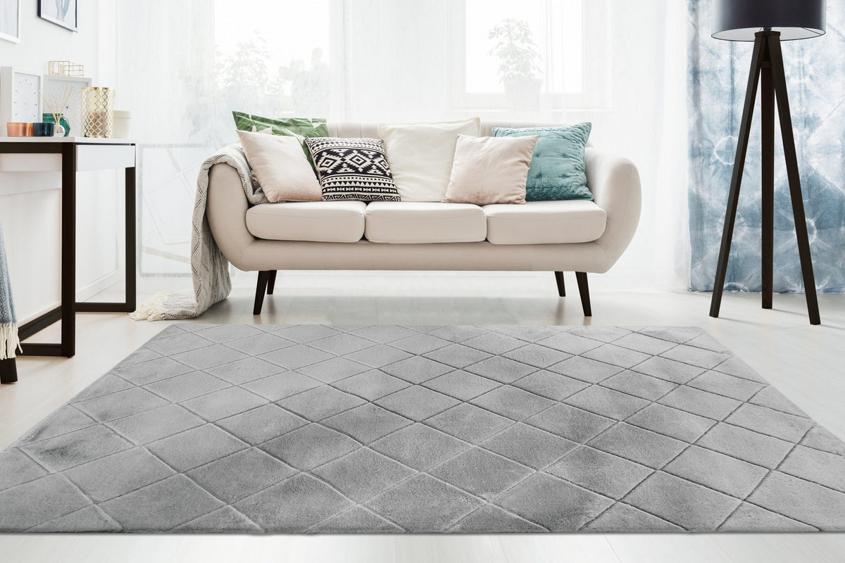 Impulse 600 — Zilver · Hoogpolig vloerkleed — sfeerfoto