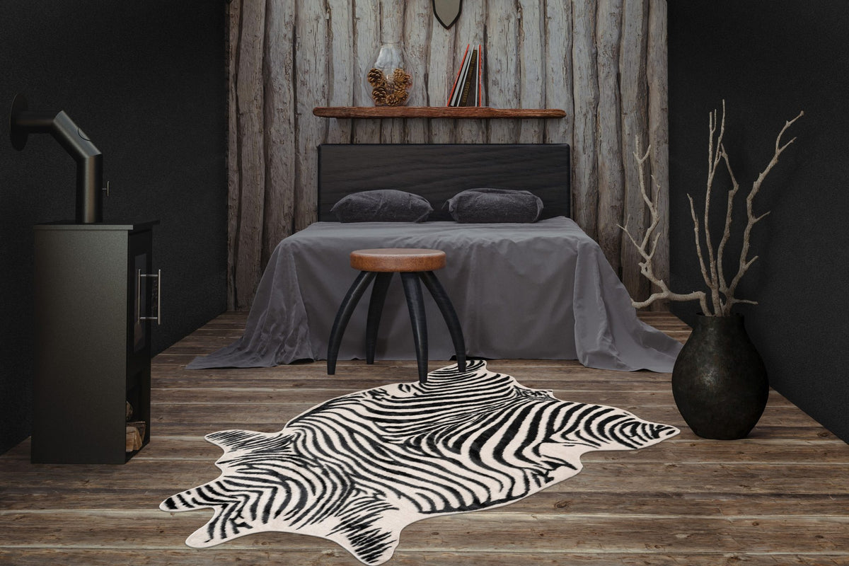 Rodeo 200 — Zebra · Zachtpolig vloerkleed — sfeerfoto