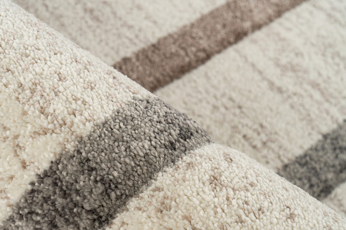 Trocadero 402 — Beige-zilver · Laagpolig vloerkleed