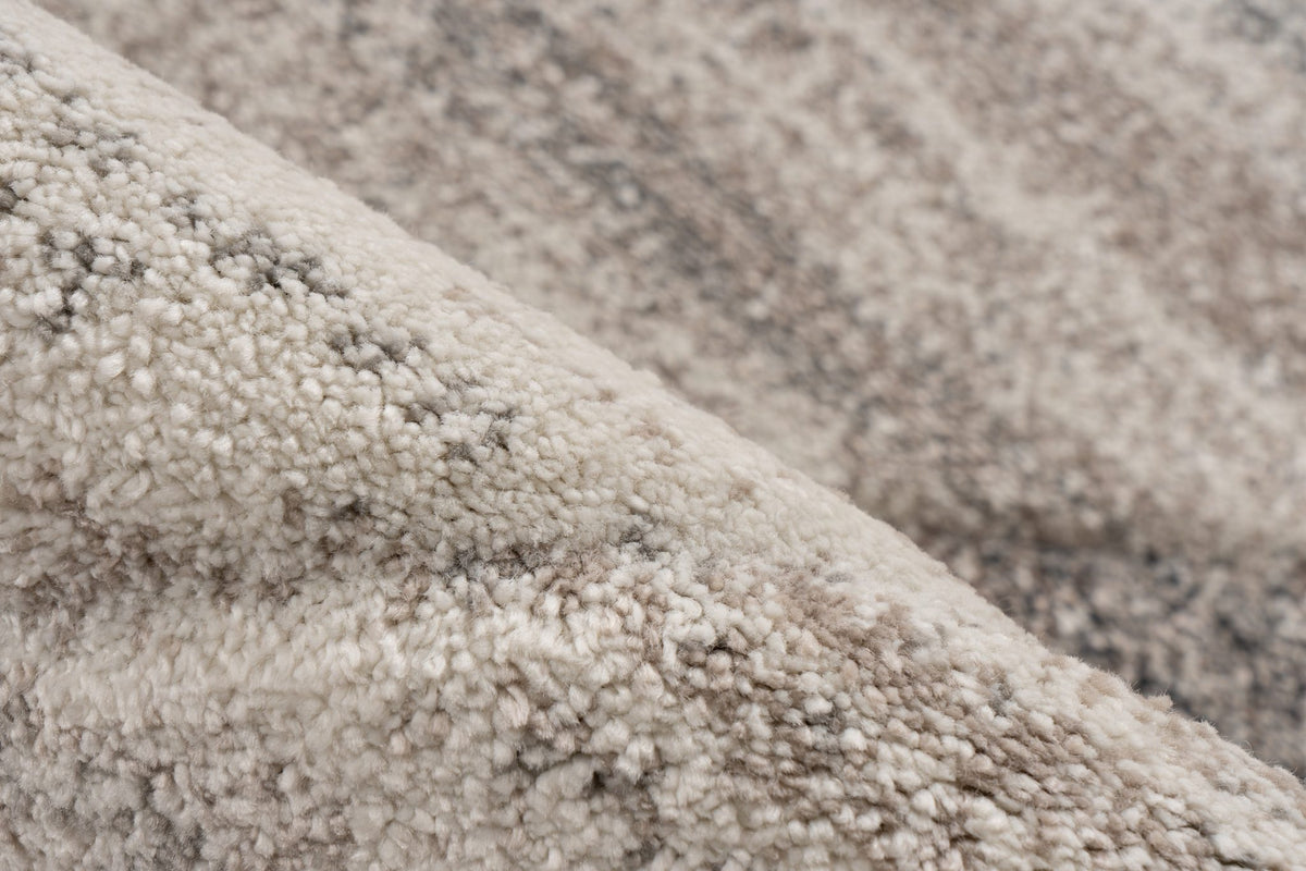 Trocadero 405 — Beige-zilver · Laagpolig vloerkleed