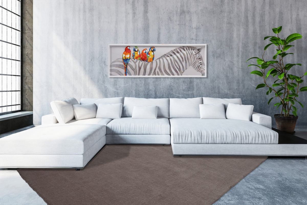 Velluto 400 — Taupe · Zachtpolig vloerkleed — sfeerfoto